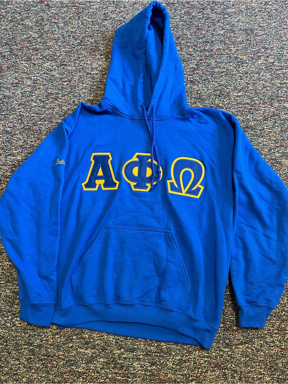 Alpha Phi Omega  Greek letters hoodie Sweatshirt medium